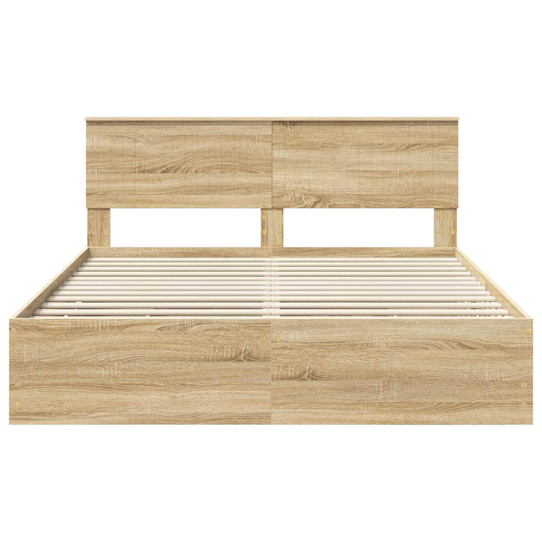 Sengestel med skuffe Sonoma eg 160 x 200 cm Ingeniørtræ
