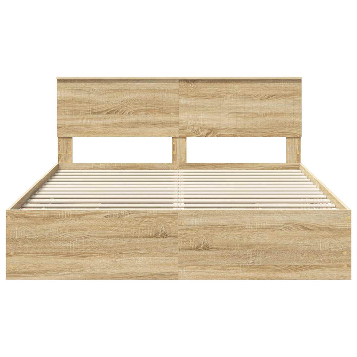 Sengestel med skuffe Sonoma eg 160 x 200 cm Ingeniørtræ