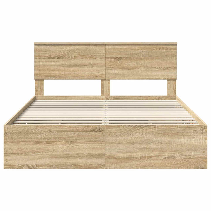 Sengestel med skuffe Sonoma eg 150 x 200 cm Ingeniørtræ