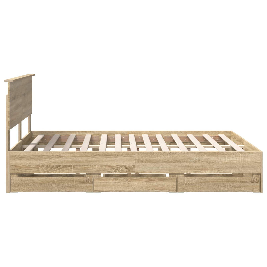 Sengestel med skuffe Sonoma eg 150 x 200 cm Ingeniørtræ