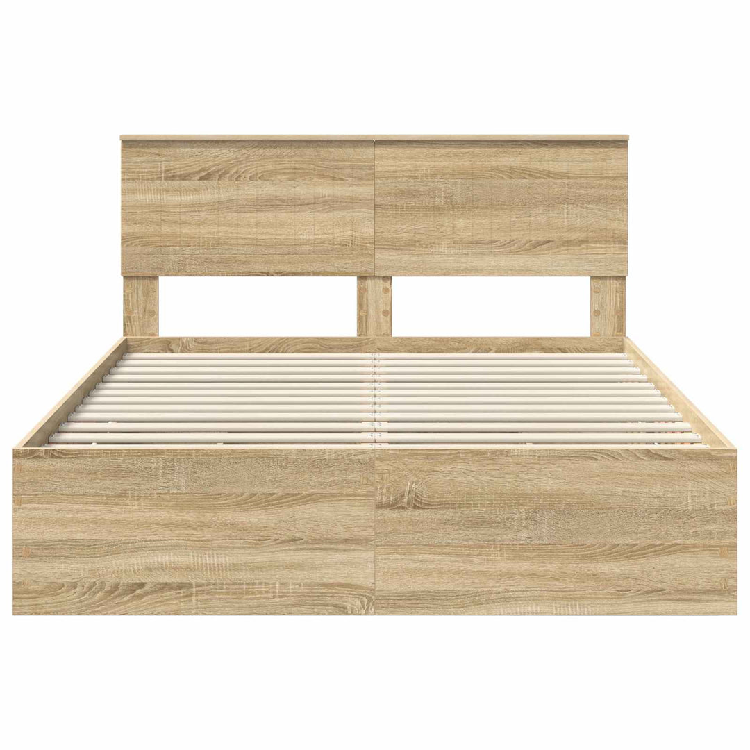 Sengestel med skuffe Sonoma eg 140 x 200 cm Ingeniørtræ