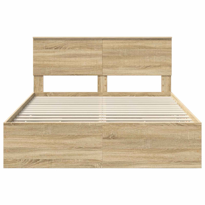 Sengestel med skuffe Sonoma eg 140 x 200 cm Ingeniørtræ