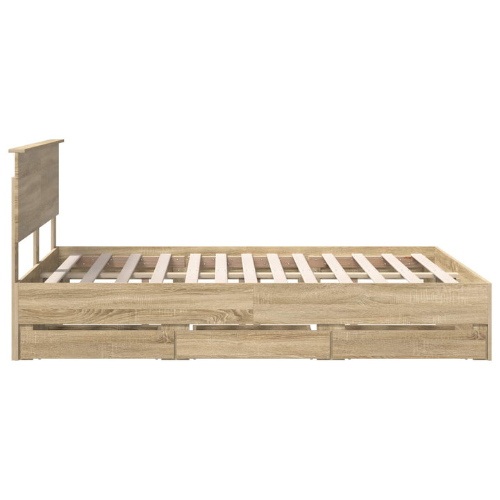 Sengestel med skuffe Sonoma eg 140 x 200 cm Ingeniørtræ