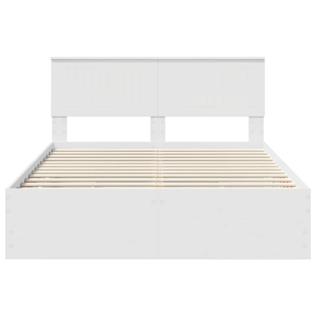 Sengestel med skuffe Hvid 140 x 190 cm Ingeniørtræ