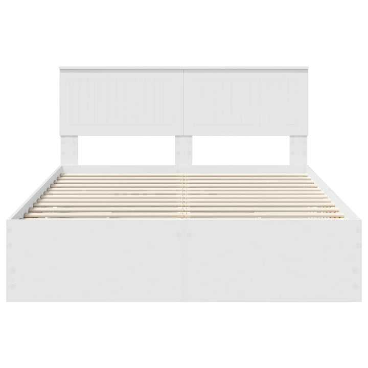 Sengestel med skuffe Hvid 140 x 190 cm Ingeniørtræ