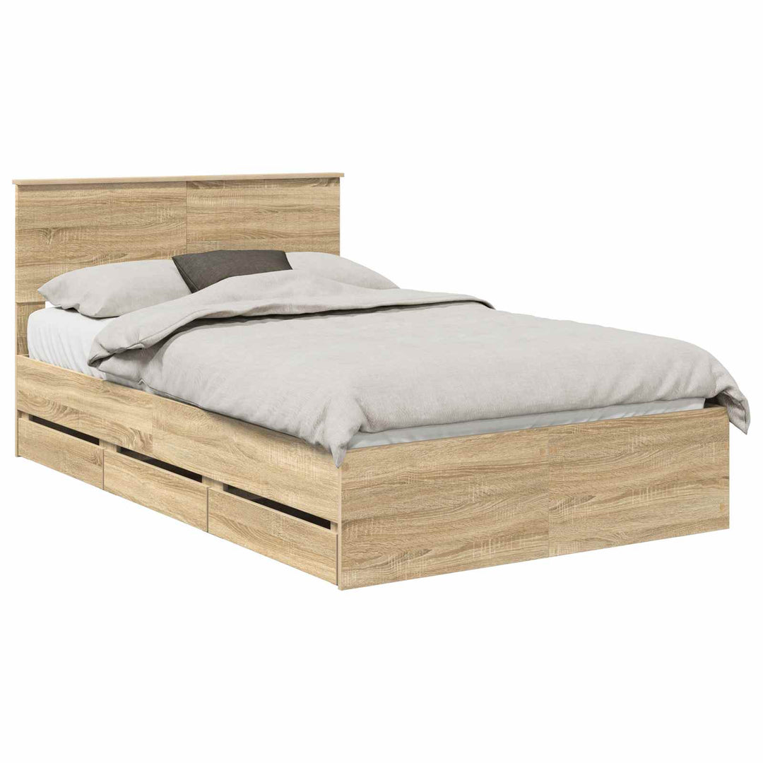 Sengestel med skuffe Sonoma eg 120 x 190 cm Ingeniørtræ