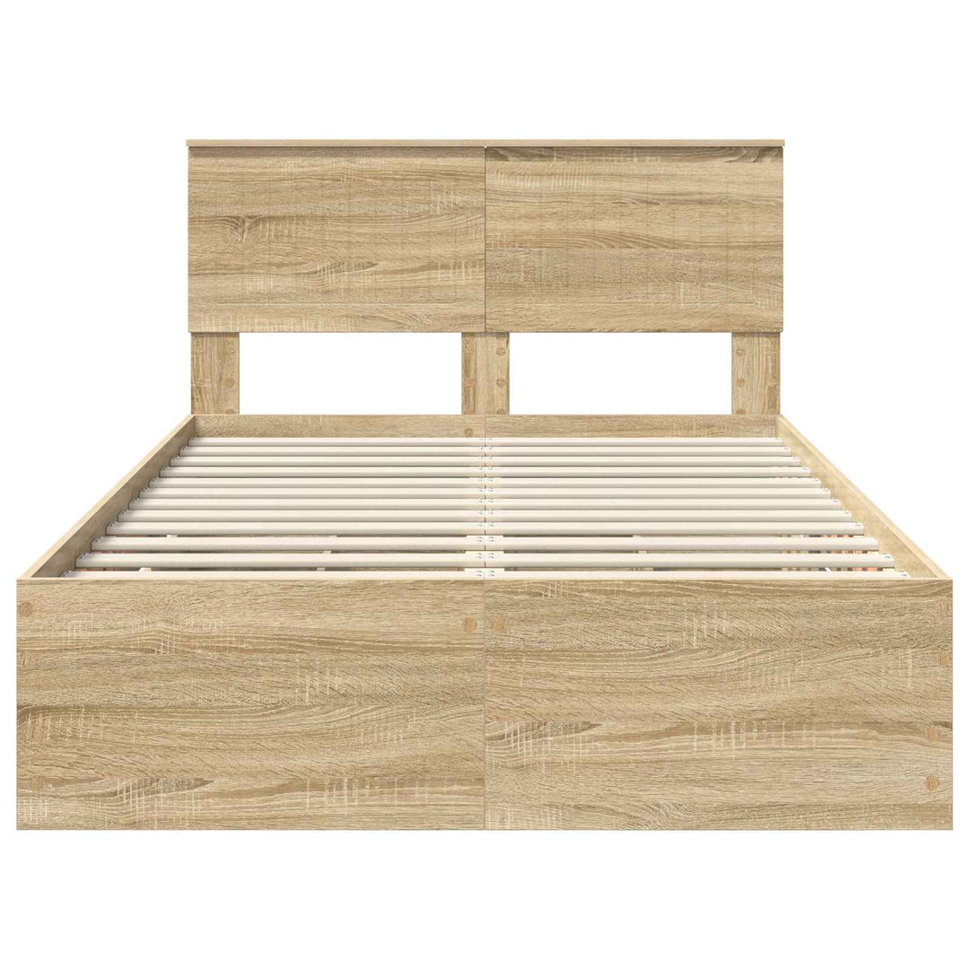 Sengestel med skuffe Sonoma eg 120 x 190 cm Ingeniørtræ
