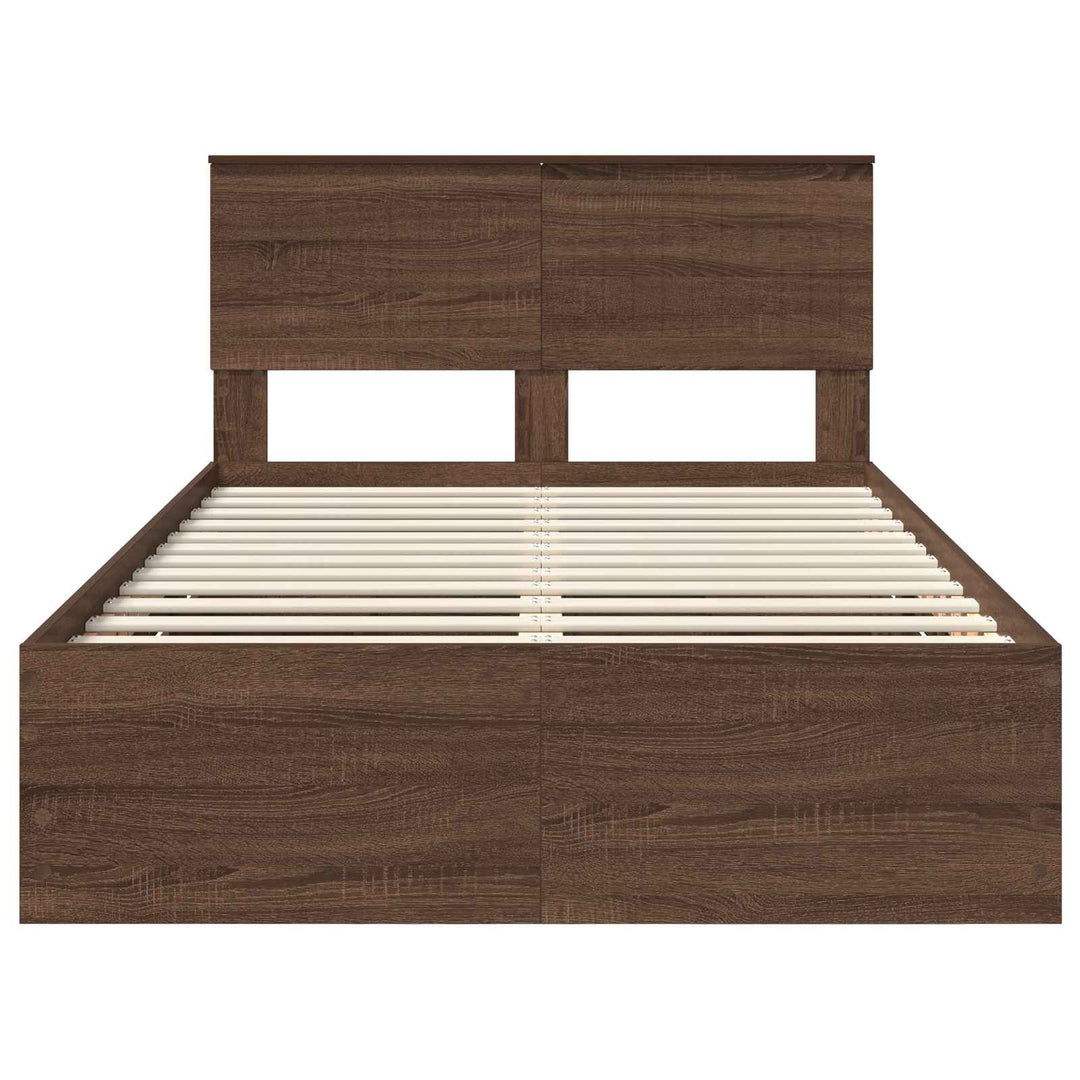 Sengestel med skuffe Brun eg 120 x 190 cm Ingeniørtræ