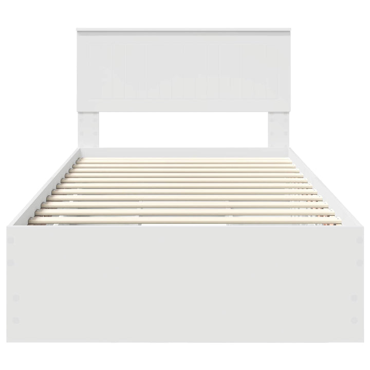 Sengestel med skuffe Hvid 100 x 200 cm Ingeniørtræ