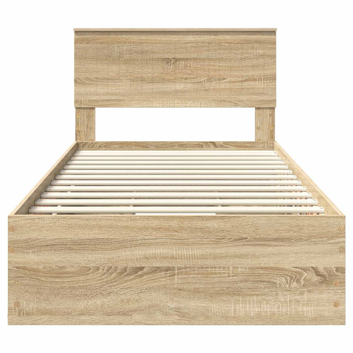 Sengestel med skuffe Sonoma eg 100 x 200 cm Ingeniørtræ