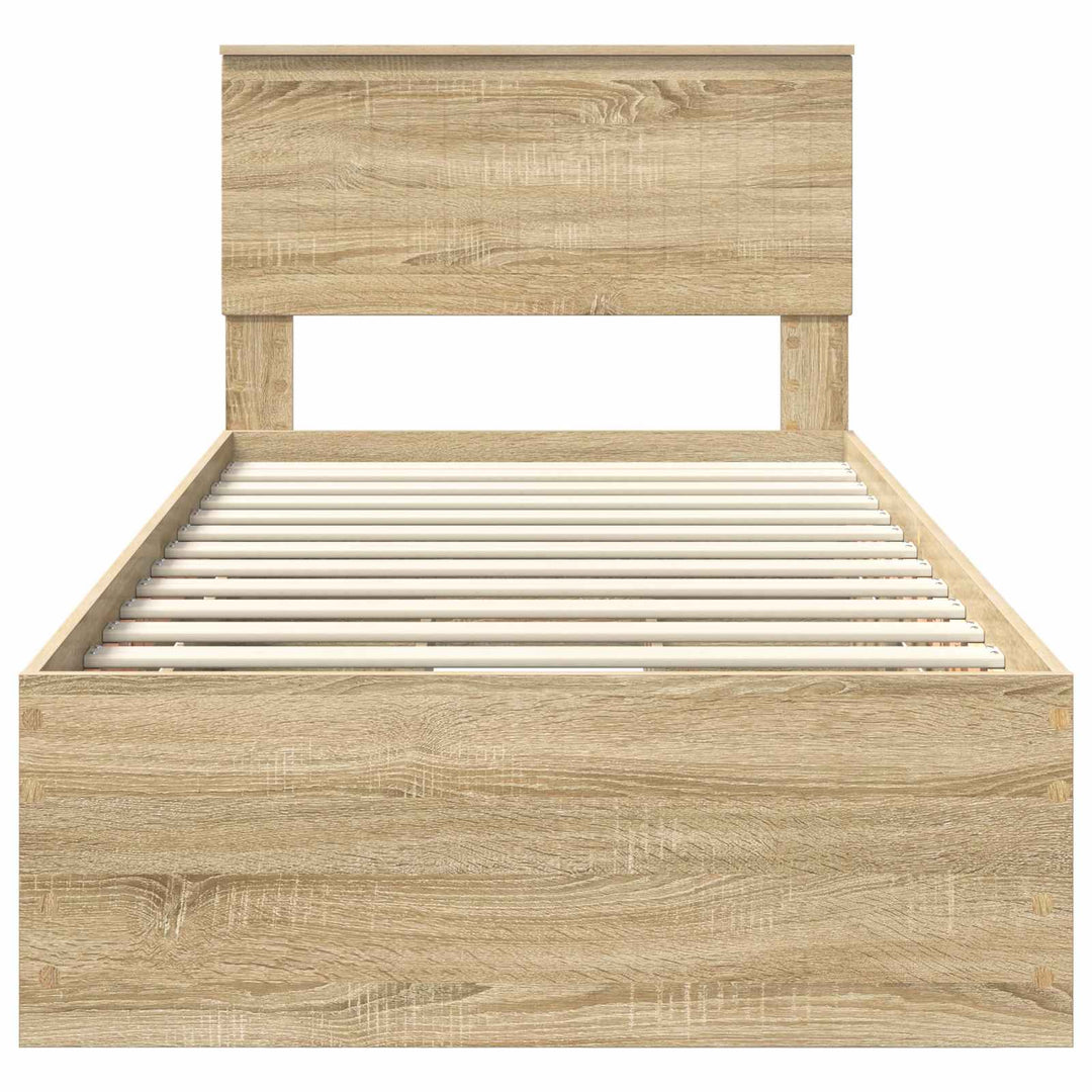 Sengestel med skuffe Sonoma eg 90 x 200 cm Ingeniørtræ