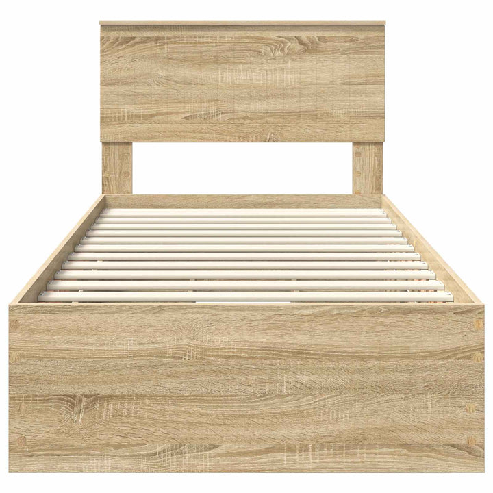 Sengestel med skuffe Sonoma eg 90 x 200 cm Ingeniørtræ