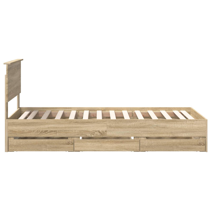 Sengestel med skuffe Sonoma eg 90 x 200 cm Ingeniørtræ