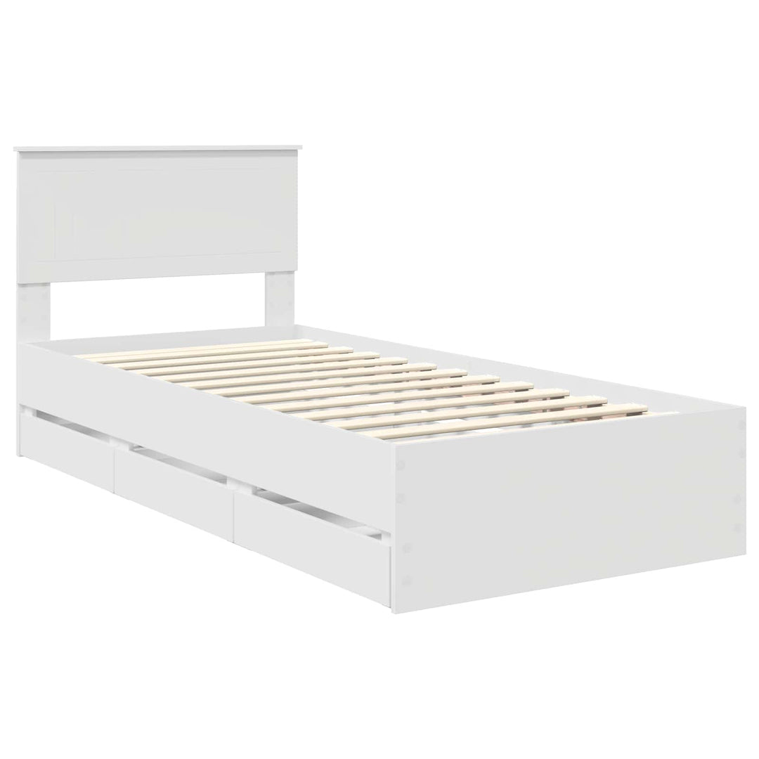 Sengestel med skuffe Hvid 90 x 190 cm Ingeniørtræ
