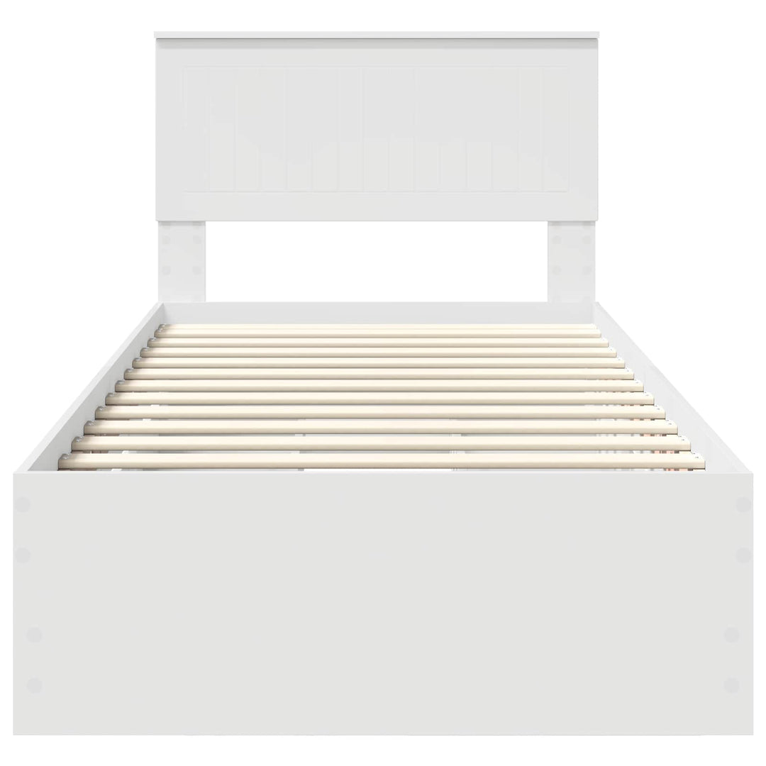 Sengestel med skuffe Hvid 90 x 190 cm Ingeniørtræ