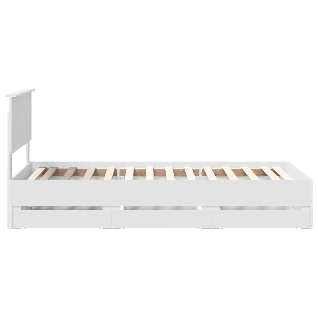 Sengestel med skuffe Hvid 90 x 190 cm Ingeniørtræ