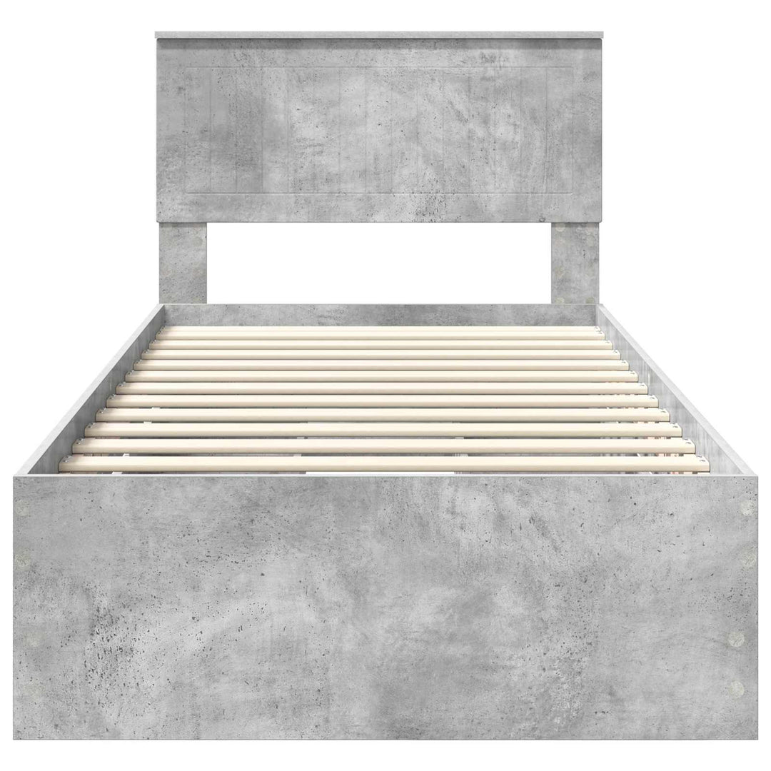 Sengestel med skuffe Beton Grå 90 x 190 cm Ingeniørtræ