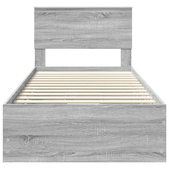 Sengestel med skuffe Grå Sonoma 90 x 190 cm Ingeniørtræ