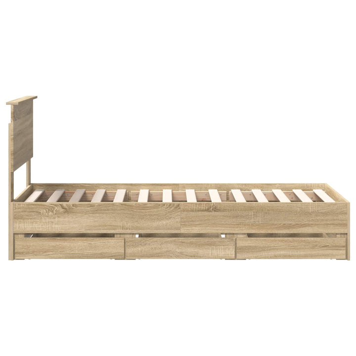 Sengestel med skuffe Sonoma eg 75 x 190 cm Ingeniørtræ