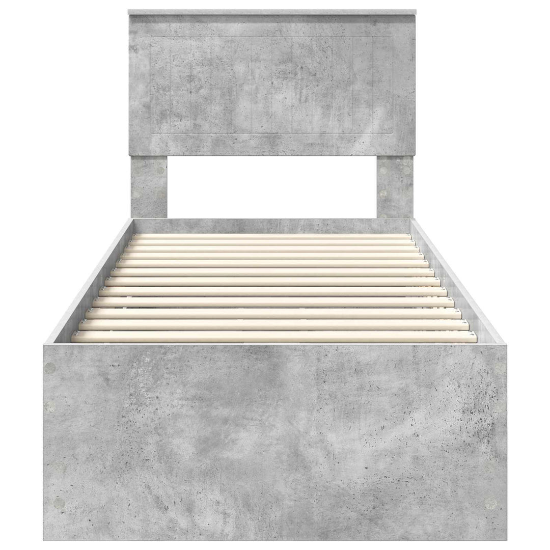 Sengestel med skuffe Beton Grå 75 x 190 cm Ingeniørtræ