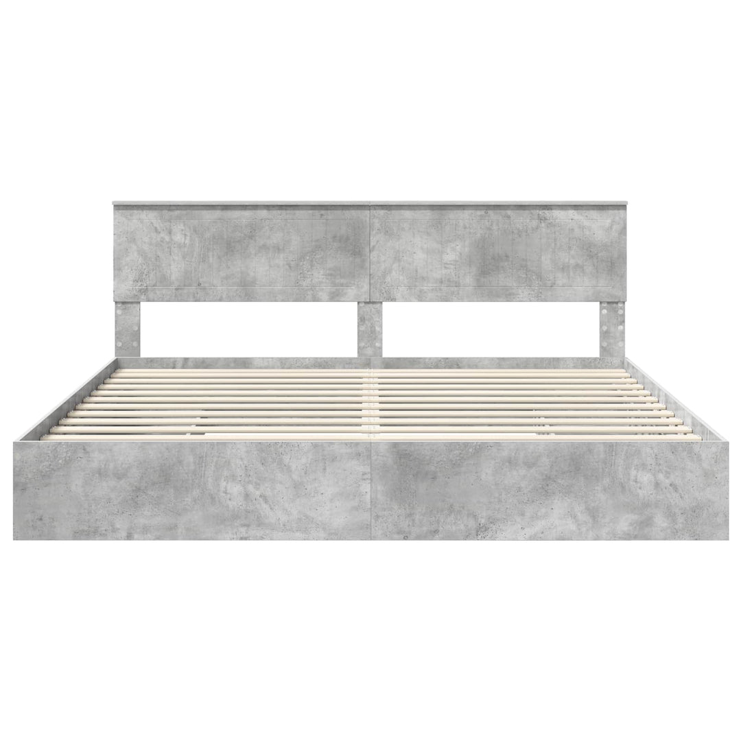 Opbevaringsseng Beton Grå 200 x 200 cm Konstrueret træ