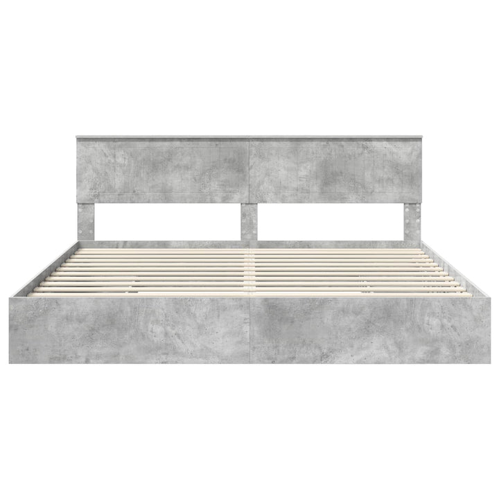 Opbevaringsseng Beton Grå 200 x 200 cm Konstrueret træ