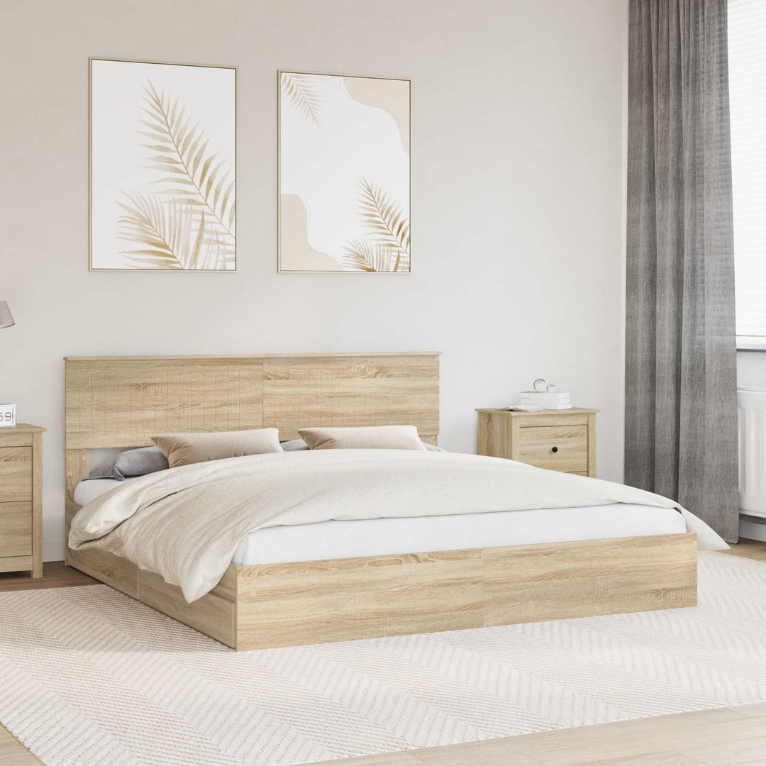 Opbevaringsseng Sonoma eg 180 x 200 cm Konstrueret træ