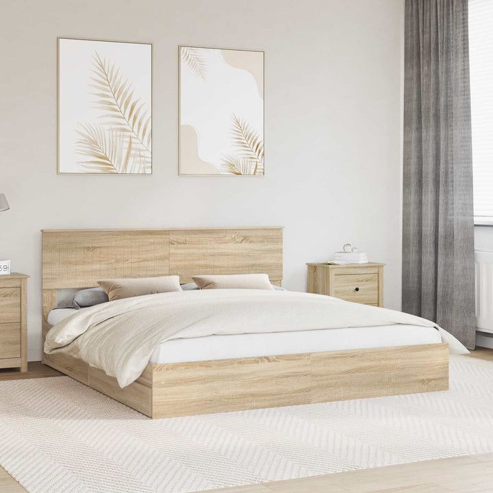 Opbevaringsseng Sonoma eg 180 x 200 cm Konstrueret træ