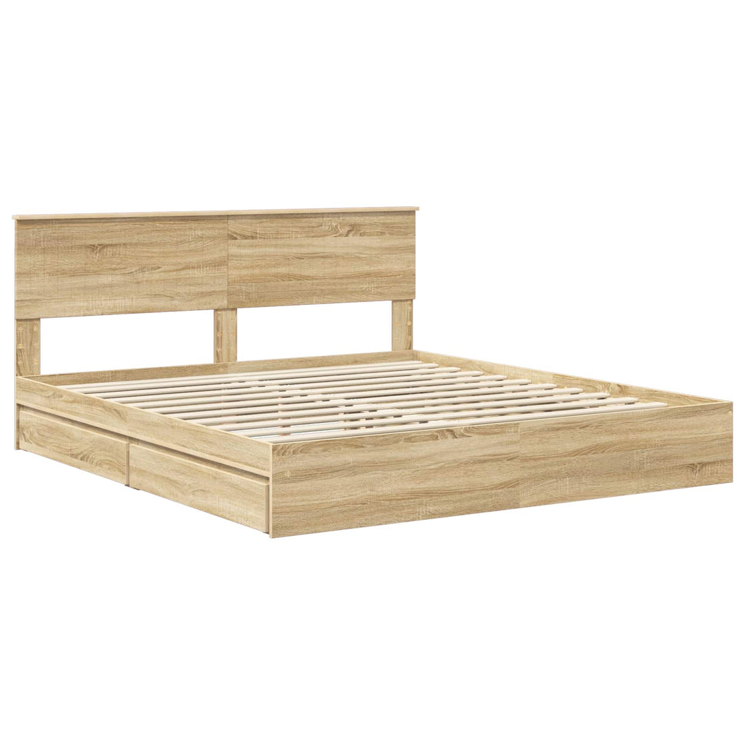 Opbevaringsseng Sonoma eg 180 x 200 cm Konstrueret træ