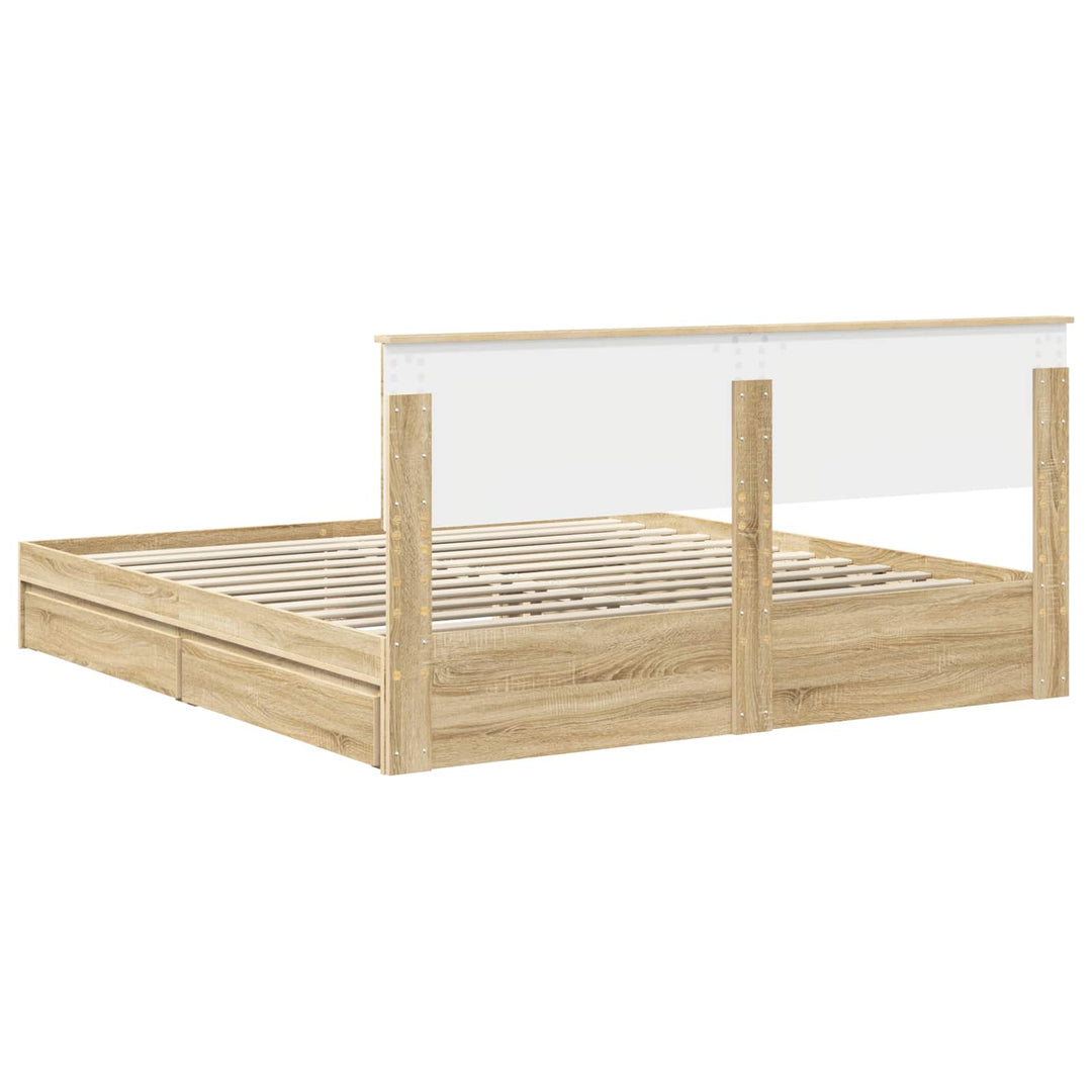 Opbevaringsseng Sonoma eg 180 x 200 cm Konstrueret træ