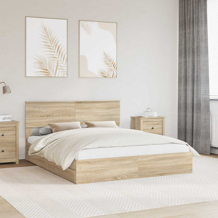 Opbevaringsseng Sonoma eg 160 x 200 cm Konstrueret træ