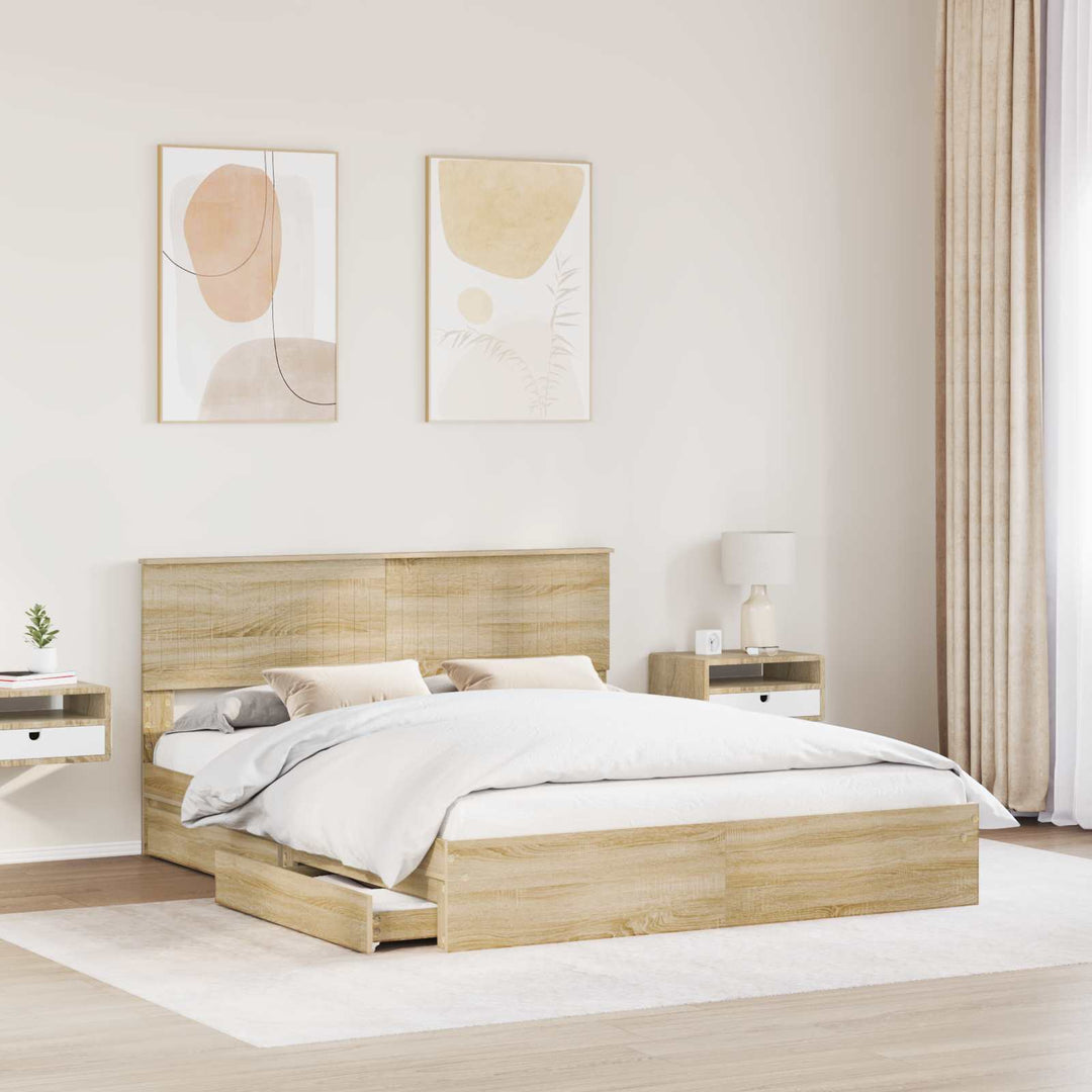 Opbevaringsseng Sonoma eg 160 x 200 cm Konstrueret træ