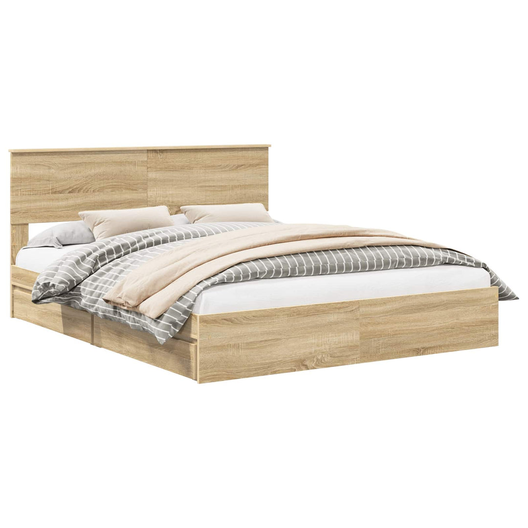 Opbevaringsseng Sonoma eg 160 x 200 cm Konstrueret træ