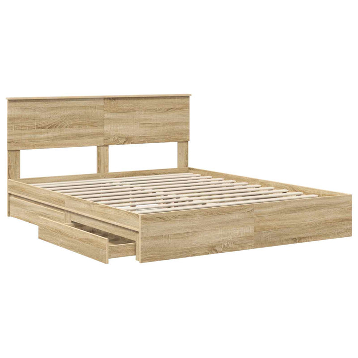 Opbevaringsseng Sonoma eg 160 x 200 cm Konstrueret træ