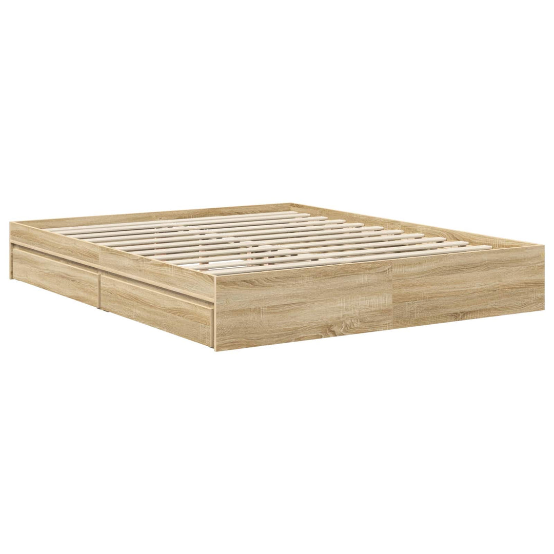 Opbevaringsseng Sonoma eg 160 x 200 cm Konstrueret træ