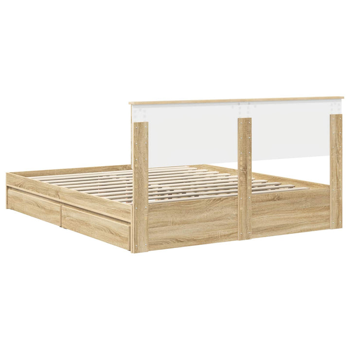 Opbevaringsseng Sonoma eg 160 x 200 cm Konstrueret træ