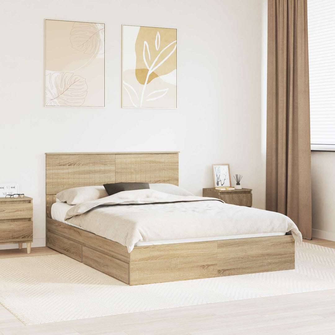 Opbevaringsseng Sonoma eg 140 x 200 cm Konstrueret træ