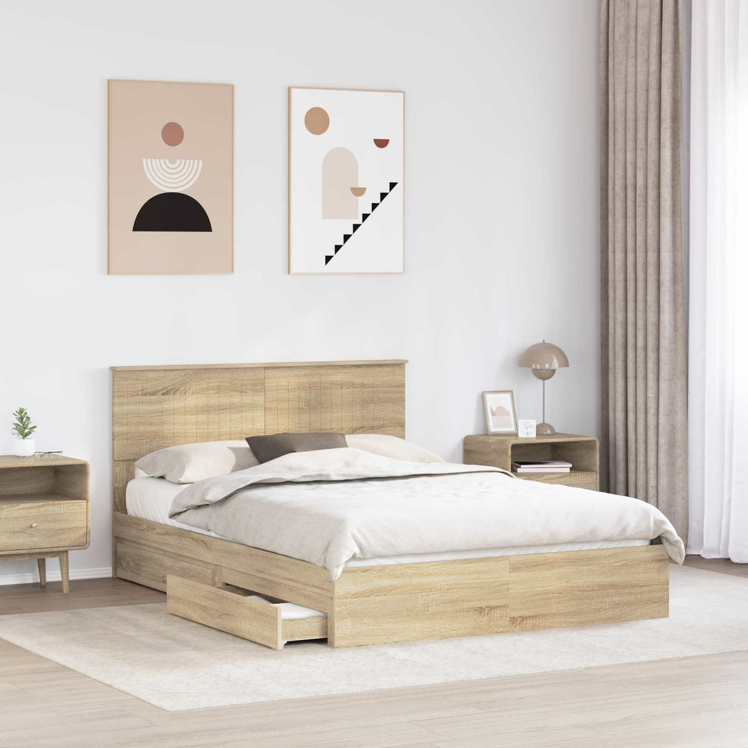 Opbevaringsseng Sonoma eg 140 x 200 cm Konstrueret træ