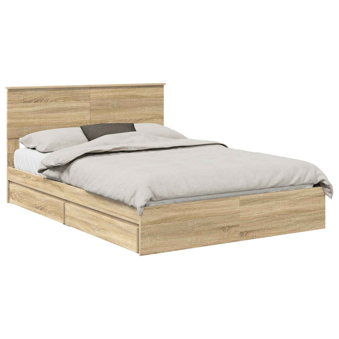 Opbevaringsseng Sonoma eg 140 x 200 cm Konstrueret træ
