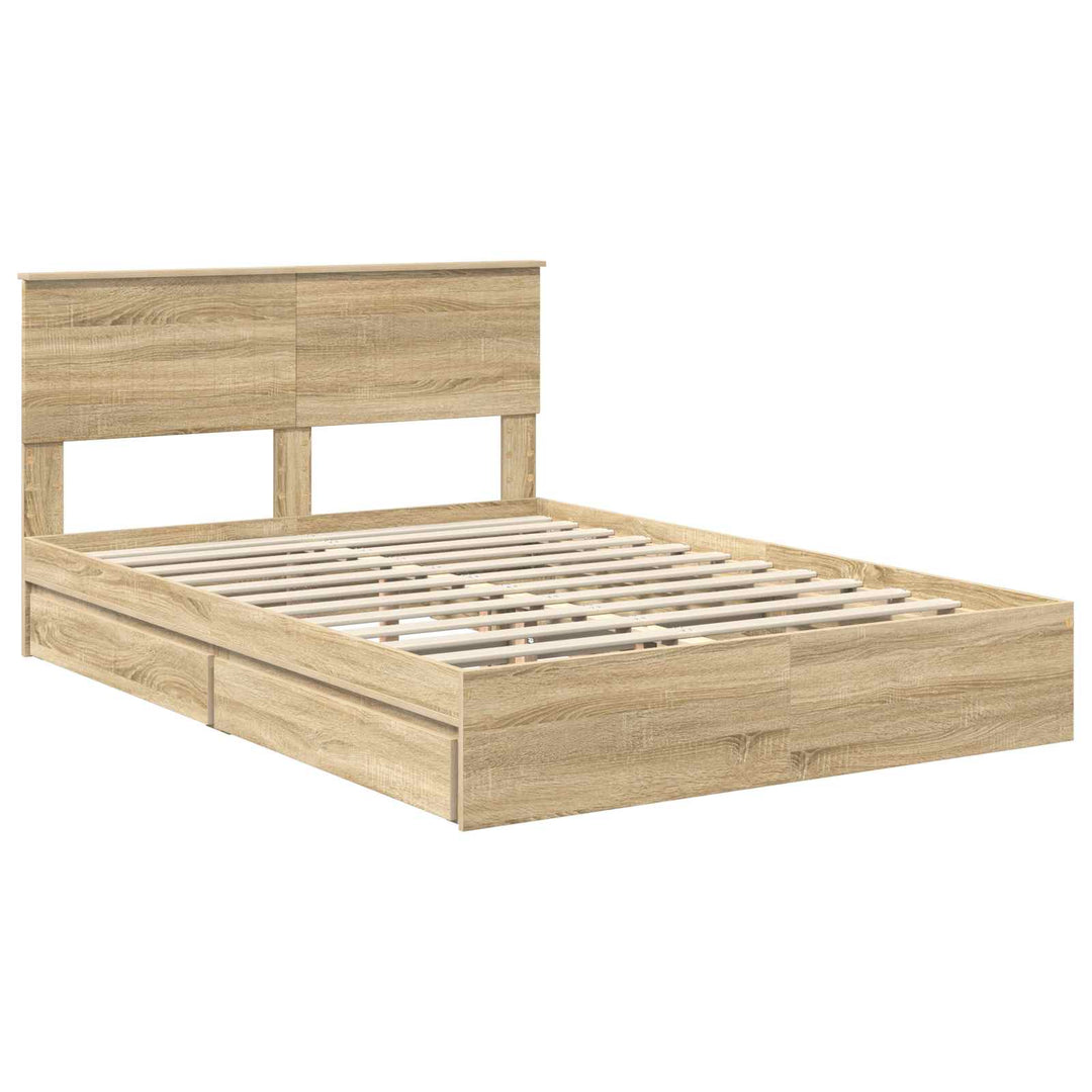 Opbevaringsseng Sonoma eg 140 x 200 cm Konstrueret træ