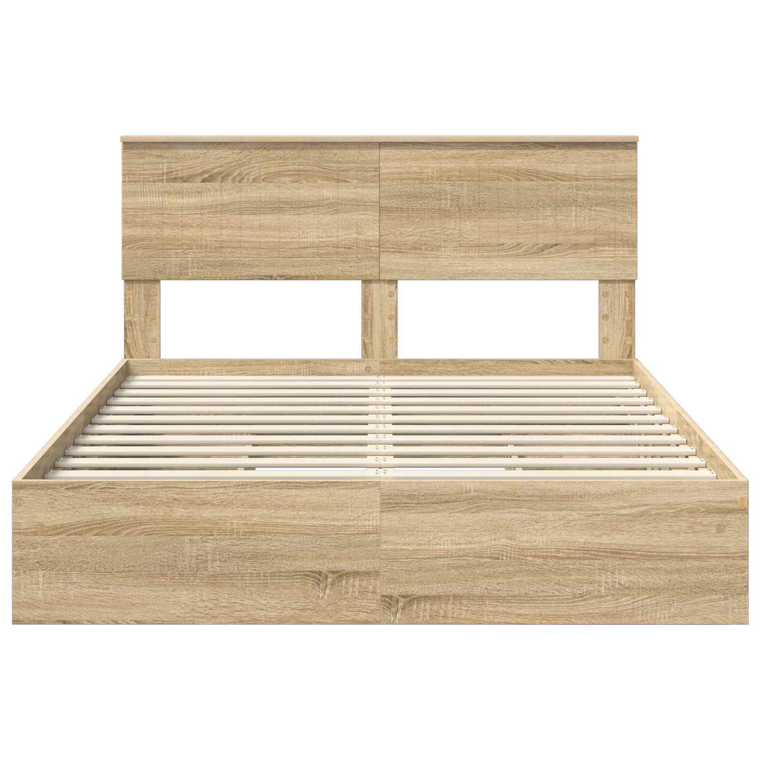 Opbevaringsseng Sonoma eg 140 x 200 cm Konstrueret træ
