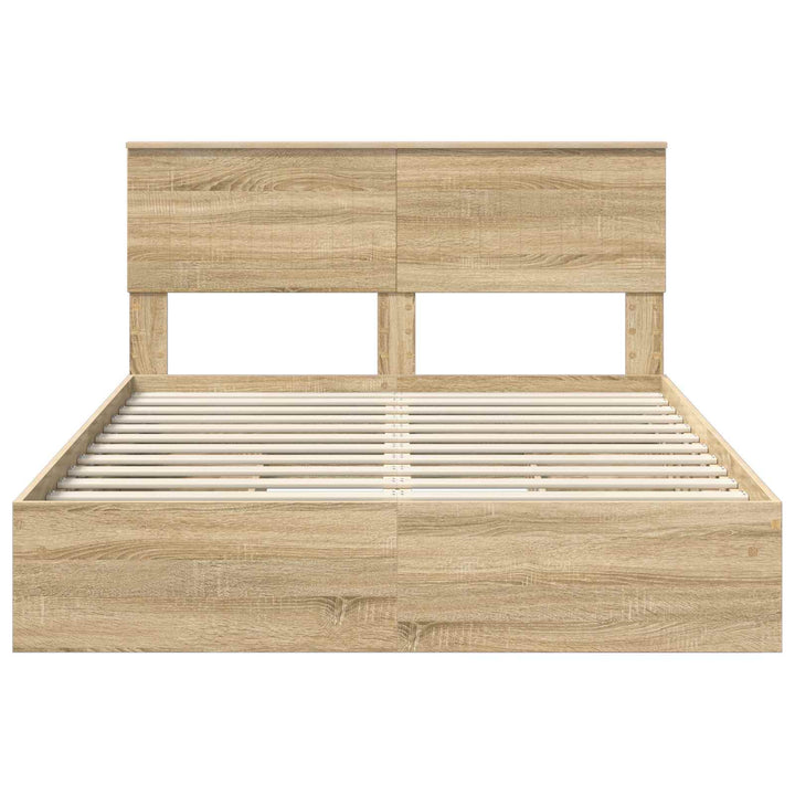 Opbevaringsseng Sonoma eg 140 x 200 cm Konstrueret træ