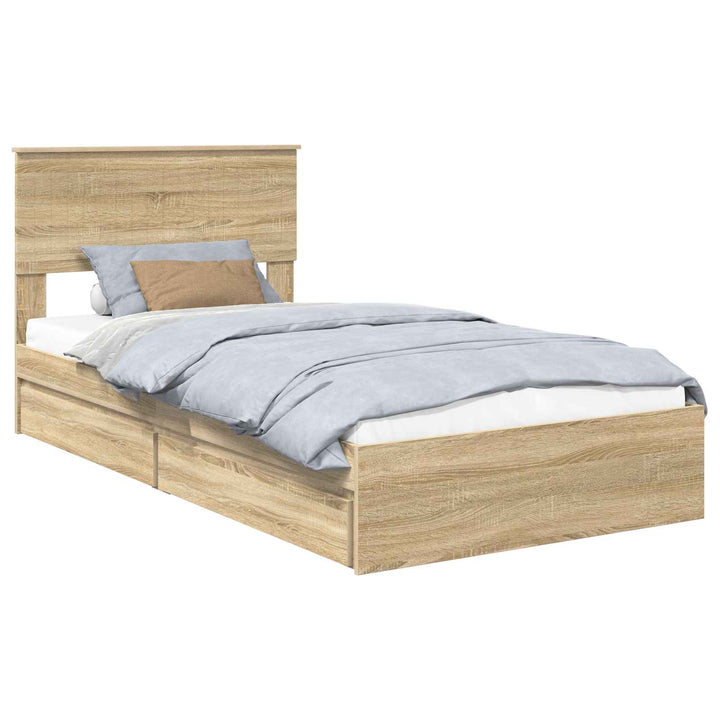 Opbevaringsseng Sonoma eg 100 x 200 cm Konstrueret træ