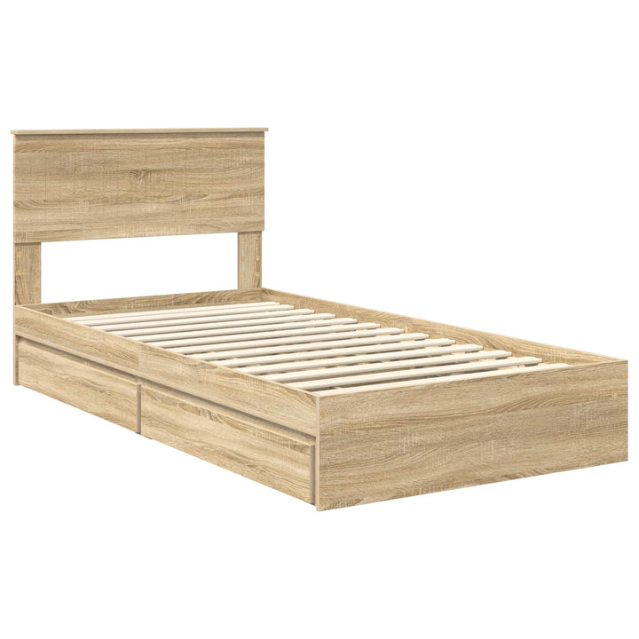 Opbevaringsseng Sonoma eg 100 x 200 cm Konstrueret træ