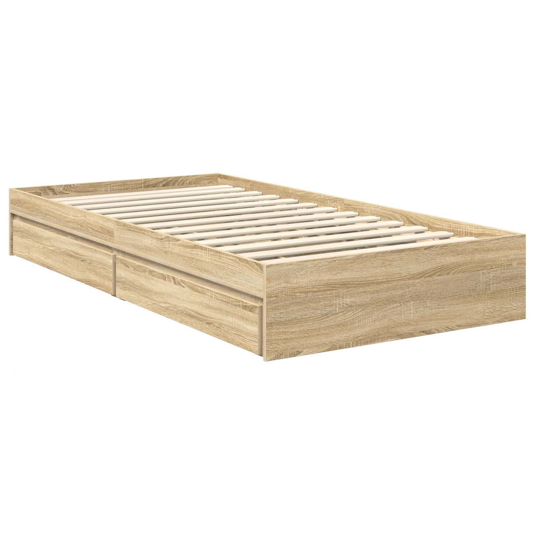Opbevaringsseng Sonoma eg 100 x 200 cm Konstrueret træ