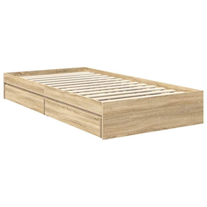 Opbevaringsseng Sonoma eg 100 x 200 cm Konstrueret træ