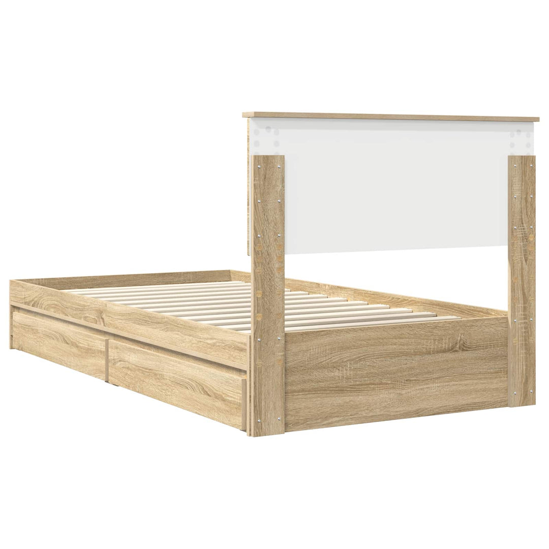 Opbevaringsseng Sonoma eg 100 x 200 cm Konstrueret træ