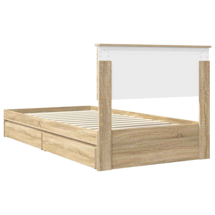 Opbevaringsseng Sonoma eg 100 x 200 cm Konstrueret træ