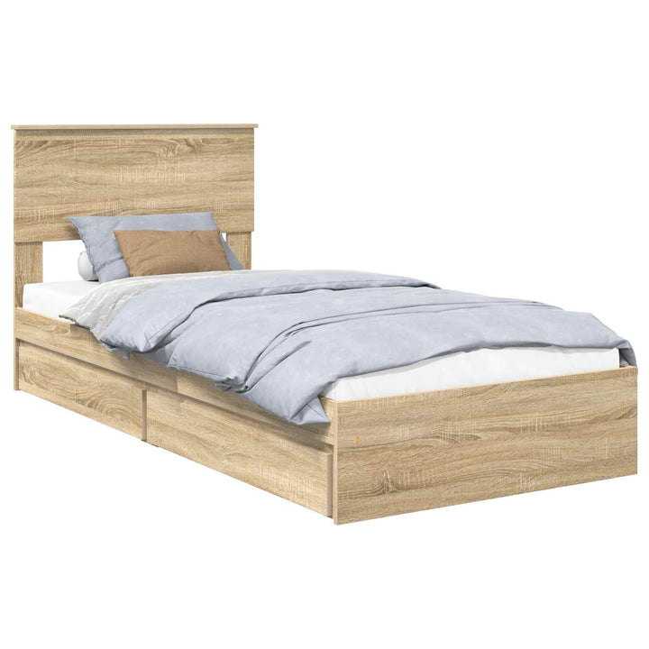 Opbevaringsseng Sonoma eg 90 x 200 cm Konstrueret træ