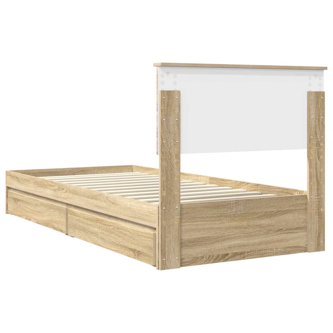 Opbevaringsseng Sonoma eg 90 x 200 cm Konstrueret træ